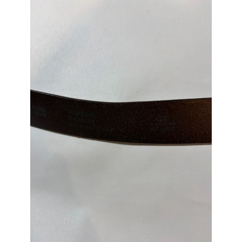 Ted Baker London Brown Leather Belt Purple Stitch Size 38 Classic